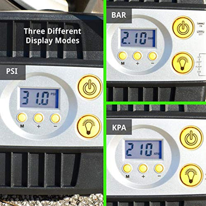 JACO SmartPro 12V Tire Inflator Air Compressor - Portable Automatic Digital Tire Pump (12-volt DC)