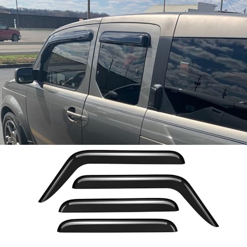 94725 Sunproof Waterproof Side Window Wind Deflector, 4pcs Protective Replacements Rain Guards Set, Window Visor fit for 2003-2011 Honda Element - size: 2003 - 2011 Honda Element