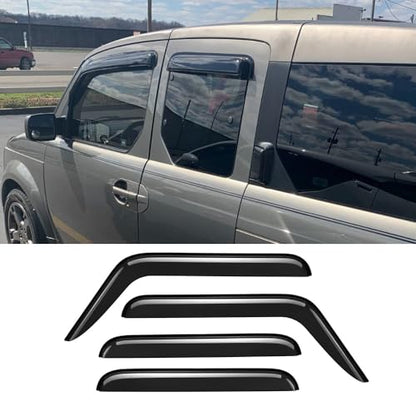 94725 Sunproof Waterproof Side Window Wind Deflector, 4pcs Protective Replacements Rain Guards Set, Window Visor fit for 2003-2011 Honda Element - size: 2003 - 2011 Honda Element
