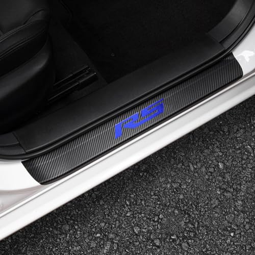 LEXLEY For 2015-2026 Trax 2016-2025 Malibu Carbon Fiber Style Leather Door Sill Protector Anti-Dirty Scuff Plate Cover Guard Sills Protector Trim,Welcome Pedal Protect 4PCS -BLUE - color: BLUE