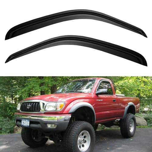 Window Visors Rain Guards for 1995-2004 Toyota Tacoma Regular Cab, Out-Channel Window Vent Wind Deflectors Visors Shades for 95-04 Tacoma Standard/Access Cab, 2PCS - size: 1995-2004 Toyota Tacoma
