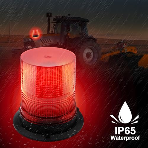 Red Led Strobe Lights, 12-48V Warning Emergency Flashing Beacon Lights, 3 Modes Waterproof Flashing Safety Warning Lights for Trucks, Cars, Bus, Tractor, Mower, ATV, Golf Carts, UTV - color: Red