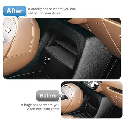 2026 Palisade Center Console Organizer (Lower Front) for Hyundai Palisade (SE/SEL Convenience/SEL Premium/Limited/XRT Pro/Calligraphy), Durable ABS Plastic Tray Insert 2026 Palisade Accessories - color: Black (1pcs Lower-Front)