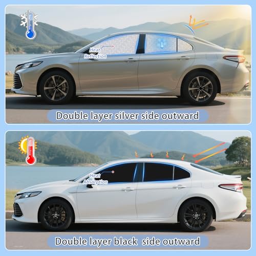 ZATOOTO Car Window Shades for Toyota Camry 2018-2023, 4 Pcs Magnetic Car Window Covers, 100% UV Protection Foldable Privacy Curtains Side Window Sun Shade for Baby Breastfeeding Sleeping Camping - color: Toyota Camry 2018-2023