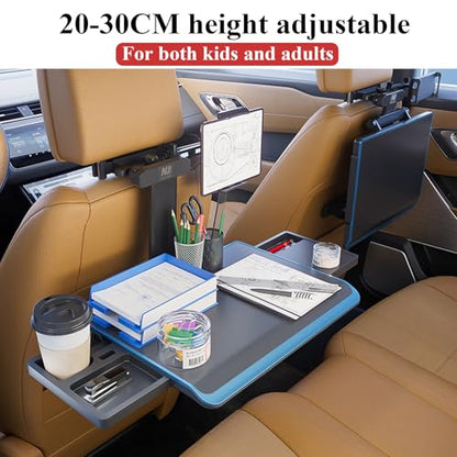 Car Seat Tray Table Foldable Travel Tray For Rear Passenger Seat Multi-Functional Portable Foldable Car Seat Table Travel Tray With Mobile Phone And Tablet Holder For Working, Writing, Eating, Traveli