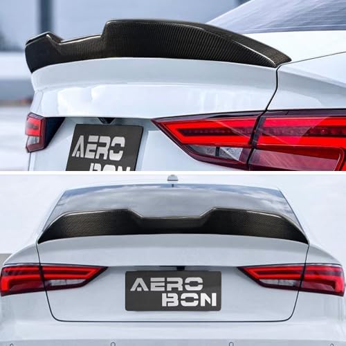 AeroBon Real Carbon Fiber Trunk Spoiler Compatible with 2014-2020 Audi A3 S3 RS3 Spoiler 8V Sedan Rear Spoiler (MP Style) Motorsport Performance - size: MP