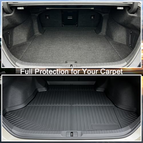 Aiqiying Floor Mats＆Cargo Liners Compatible with Toyota Camry 2025-2026 Modelss，All Weather Waterproof Durable Custom-Fit Back Trunk Tray Front Rear Rows Full Set Carpet Protection TPE Accessories - size: 4）For Toyota Camry I 2025-2026 I Floor＆Trunk Mat