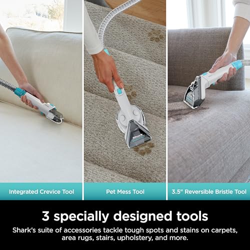 Shark StainStriker Portable Carpet, Upholstery & Area Rug Cleaner with Pet Mess Extractor, Stain & Odor Remover, Perfect for Car Interiors, White, PX201 - style: StainStriker