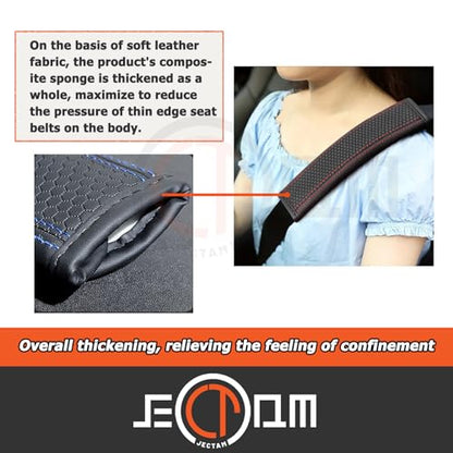 Car Seat Belt Cover Pads, Leather Seat Belt Cover, Universal Car Seat Belt Shoulder Strap Covers, Breathable Leather Soft Harness Pad Protect Your Neck and Shoulder, 2 PCS (Diamond-Blue) - color: Diamond-Blue