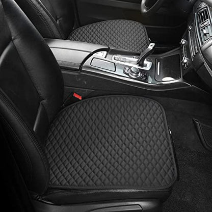 West Llama Pu Leather Car Seat Bottom Covers Protectors Include 1 Pair Front Driver Seat Pad Mat and 1 Rear Bench Cover Universal Fit 90% Vehicles,Black - color: A-Black, size: Universal Fit - Full Set
