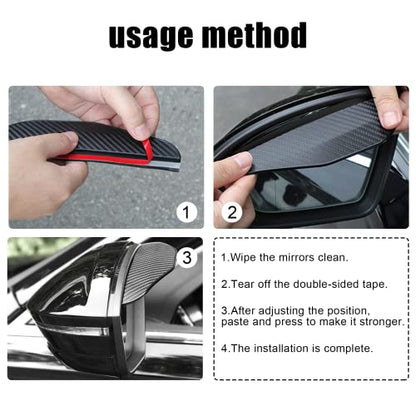 2Pcs Carbon Fiber Side Mirror Rain Visor Guard, Universal for Cars, Trucks and SUVs (Black) - color: Carbon fiber