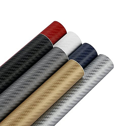 SOWAY Carbon Fiber Vinyl Wrap Surface Weaving Style Apply to Car Wrap or Automotive Interior. (Blue, 4.9ft x 1ft)