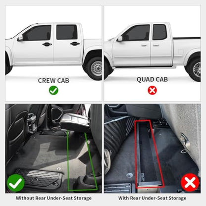 LASFIT Floor Mats 2025 2026 for Ram 1500 Crew Cab Without Rear Under-Seat Factory Storage Bucket Seat (Not for Quad Cab), All Weather TPE Custom Fit Car Mats Floor Liners 1st & 2nd Row, Black - style: 1) 1500 | 2025-2026 | Crew Cab w/o Storage Floor Mats