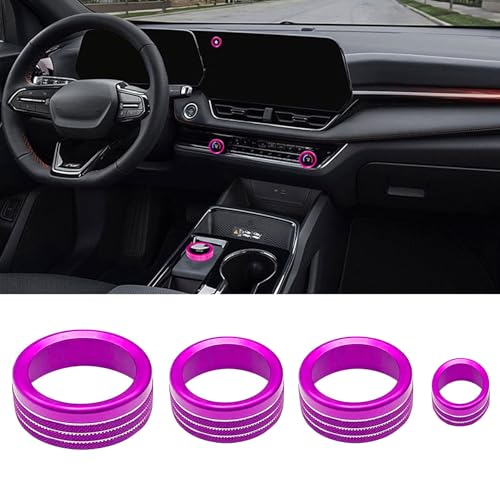 AC Volume Shift Knob Cover for Chevrolet Chevy Equinox 2025 2026 Interior Accessories Dashboard Cover 4WD Air Conditioner Switch Decor Trim (Pink) - color: Pink