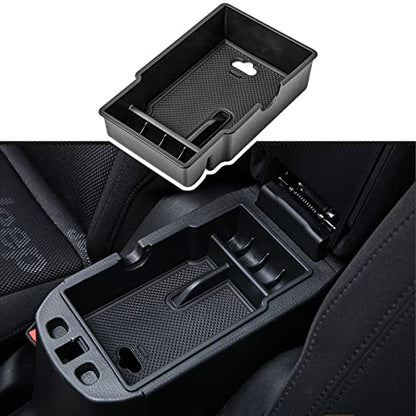 EDBETOS Center Console Organizer Tray Compatible with Jeep Renegade Accessories 2015-2019 2020 2021 2022 2023 Armrest Glove Box Secondary Storage (Black Line) - color: Black Line