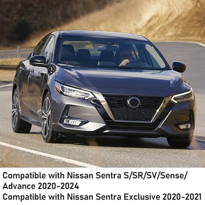 Moonlinks Compatible with Nissan Sentra 2020 2021 2022 2023 2024 Side Mirror Cover Replacement,Glossy Black Left Driver&Right Passenger Clip-on Mirror Cap for Sentra S/SR/SV/Sense/Advance/Exclusive - color: Black-Pair