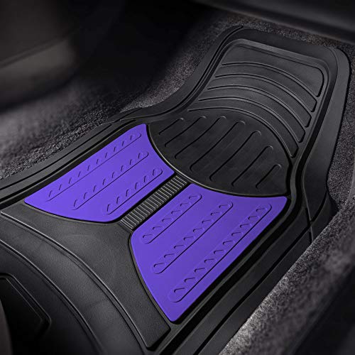 FH Group Monster Eye Full Set Rubber Floor Mats w. Trimmable Vinyl Trunk Liner/Cargo Mat Black- Fit Most Car, Truck, SUV, or Van (Purple/Black) F11313- F16403 - color: Purple /Black, style: Floor Mat + Cargo Mat Set