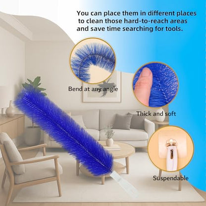 Fan Cleaning Brush, Bendable Fans Duster Fan Cleaner for Your Electric Fans Reusable Dust Cleaner Microfiber Head Dusting Brush for Air Conditioning, Home Car Vents, Curtain, Shutters 2 Pcs Blue - color: Blue