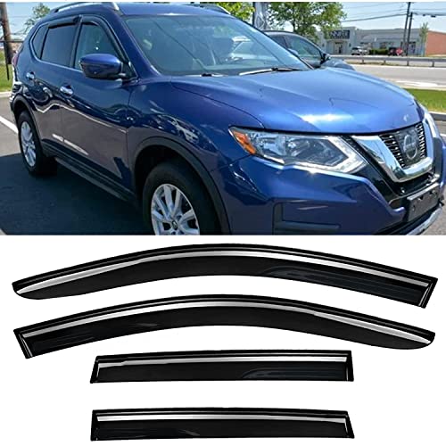 Vent Window Visors rain Guards Wind Deflectors for Nissan Rogue 2014-2020, Smoke Tinted 4pcs 2015 2016 2017 2018 2019 94827 - size: Compatible with Nissan Rogue 2014-2020