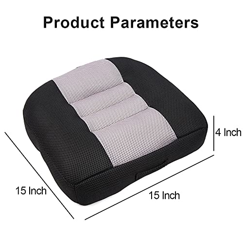 Srutirbo Car Booster Seat Cushion Heightening Height Boost Mat, Breathable Mesh Portable Car Seat Pad Angle Lift Seat for Car, Office,Home (Black) - color: Black