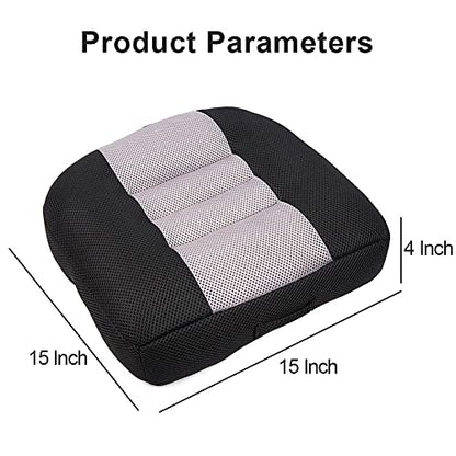 Srutirbo Car Booster Seat Cushion Heightening Height Boost Mat, Breathable Mesh Portable Car Seat Pad Angle Lift Seat for Car, Office,Home (Black) - color: Black
