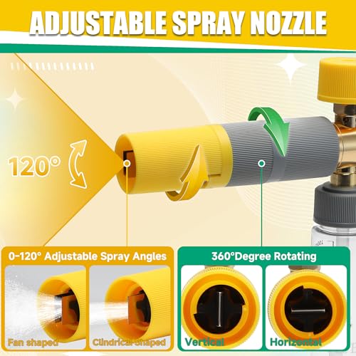 JOEJET Pressure Washer Gun with Mini Foam Cannon Dual Connector, Dual-Purpose Switch Spray Gun with 5 Power Washer Nozzle Tips, Dual Wand Foam Cannon, 1/4” Quick Connector - size: 100 ml