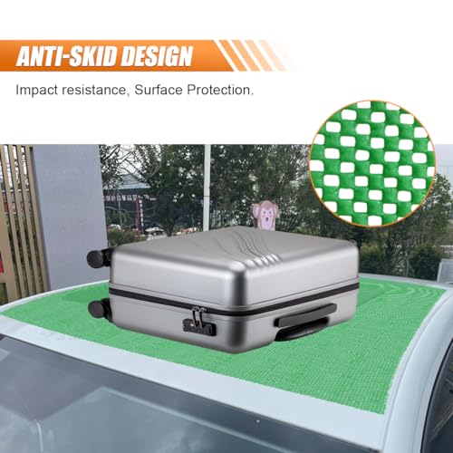 Car Roof Non-Slip Rug Pad, PVC Car Roof Cargo Bag Protective Mat, 47'' x 39.4'' Rooftop Cargo Carrier Bag, Multipurpose Home Liner for Kitchen, Bathroom, Shoe Liner (Green) - size: Green