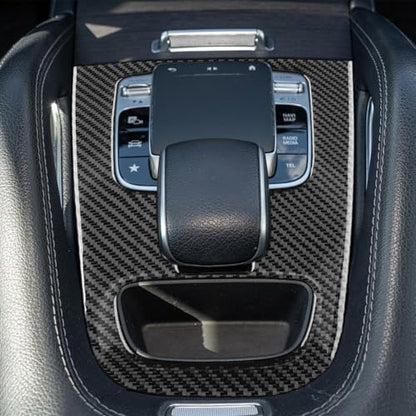 NVCNX Carbon Fiber Accessories for Mercedes Benz GLE 350 450 450e 2020-2026 2021 2022 2023 2024 2025 Center Console Gear Shift Panel Cover Interior Trim Overlay Sticker Decal 1PC Without Pointed Ends - color: Center Console Gear Shift Panel Trim A2