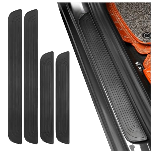 4PCS Car Door Sill Protector,Anti-Scratch & Waterproof Car Door Sills Scratch Protection,Universal Car Exterior Accessories Automotive Door Entry Guard for Car,Truck,SUV (Black, Width 2.36") - color: ['Black'], size: Width 2.36"