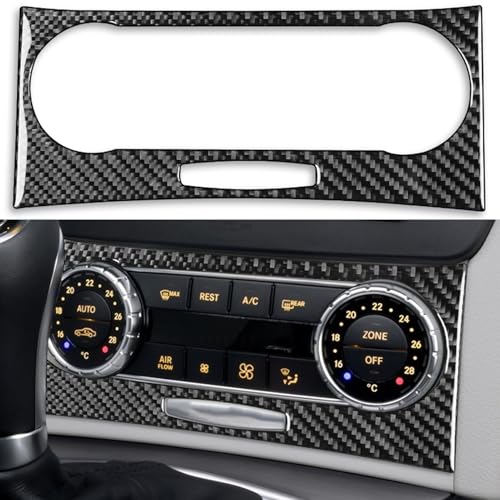 NVCNX Carbon Fiber Compatible with Mercedes-Benz C-Class W204 C250 C300 C350 C63 AMG 2012 2013 2014 Sedan / 2012-2015 Coupe Accessories Dash AC Control Panel Cover Sticker Decal Interior Trim A 1PC - color: Dash Ac Climate Control Panel Trim a - for 2012+