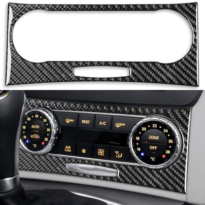NVCNX Carbon Fiber Compatible with Mercedes-Benz C-Class W204 C250 C300 C350 C63 AMG 2012 2013 2014 Sedan / 2012-2015 Coupe Accessories Dash AC Control Panel Cover Sticker Decal Interior Trim A 1PC - color: Dash Ac Climate Control Panel Trim a - for 2012+