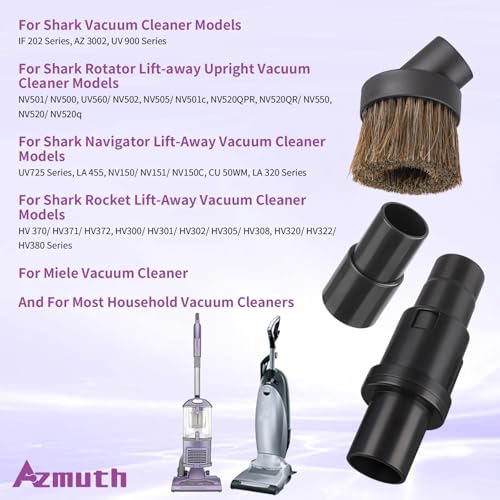 3Pcs 39mm Soft Horsehair Vacuum Brush Attachments with 2 Vacuum Hose Adapter for Shark Vacuum Attachments and Miele Vacuum Attachments and for Most Household Vacuum Cleaner - style: 3-Pcs