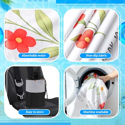 Hahafelt 2 Pack Car Seat Towel Covers with Storage Bag, 63 x 32 Inch Universal Non Slip Waterproof Sweat Protector for Car Truck, Gym Swimming Running, Machine Washable (Christian Floral) - style: Christian Floral