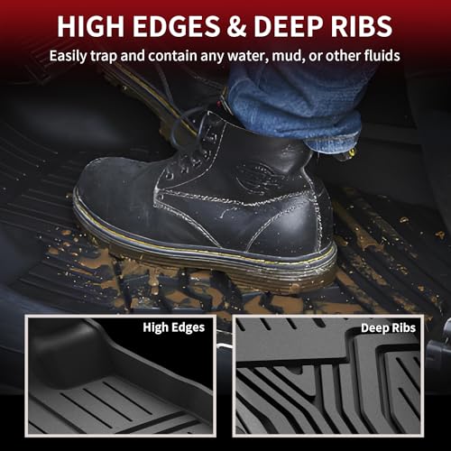 LASFIT Floor Mats for Honda Pilot 2023 2024 2025 2026 (7&8 Seats), All Weather Custom Fit TPE Odorless Anti-Slip Floor Liner 1st & 2nd & 3rd Row, Black - style: 7）For Honda Pilot | 2023-2026 | 1st & 2nd & 3rd