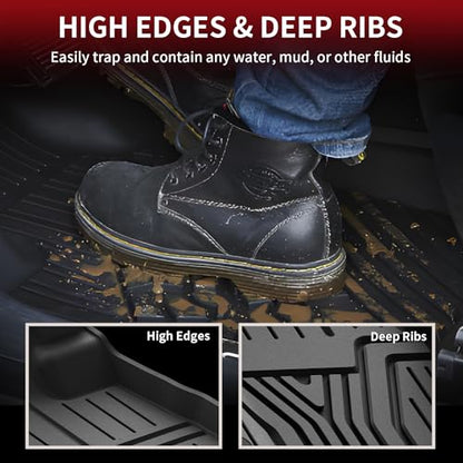 LASFIT Floor Mats for Honda Pilot 2023 2024 2025 2026 (7&8 Seats), All Weather Custom Fit TPE Odorless Anti-Slip Floor Liner 1st & 2nd & 3rd Row, Black - style: 7）For Honda Pilot | 2023-2026 | 1st & 2nd & 3rd