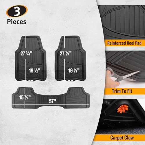 Armor All 3-Piece All-Season Floor Mats, Universal Fit Mats for Cars, Trucks, SUVs — Black
