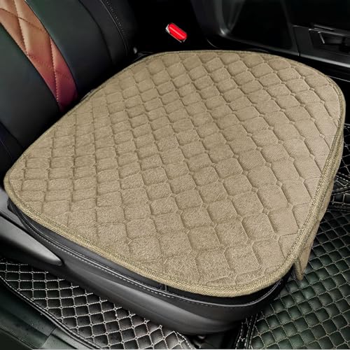 surpassme Comfortable Car Seat Covers Universal Front Seat Covers for Car Accessories with Storage Pockets, Padded Car Interior Covers for Automotive, SUV, Truck, and Van(Khaki) - color: Khaki, size: 1 Front Seat Cover