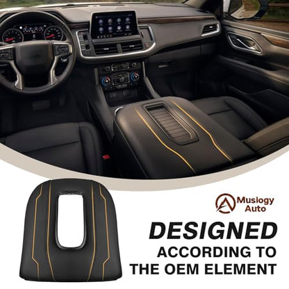 Muslogy Center Console Armrest Cover Fit for Chevy Silverado & GMC Sierra 1500 2500 3500 2022-2026 Accessories, Comfort Armrest Pad Console Lid Cushion Vegan Leather 1-Inch Extra Thick(Bucket Seat) - size: 1) 22-25 |Silverado & Sierra| Bucket Seat, +Thick