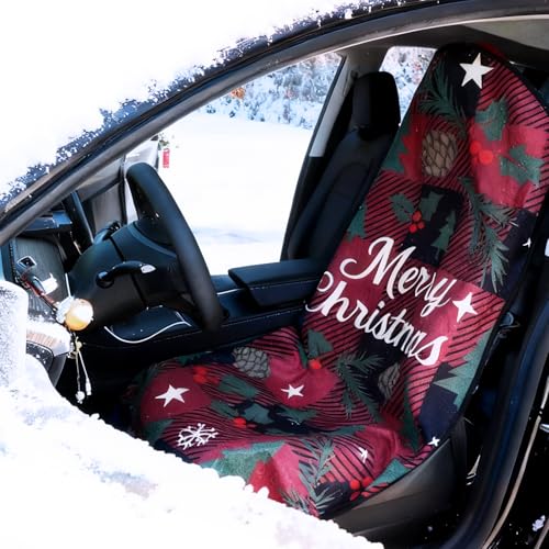 Universal Car Seat Cover Towel, Waterproof Washable Sweat Protection for Front Bucket Seats, Non-Slip Fit, Fits Cars SUVs Trucks, Ideal for Gym, Kids, Pets, Outdoor Sports, Travel (Christmas, 1 Pack) - color: for Christmas, size: Front-1pc