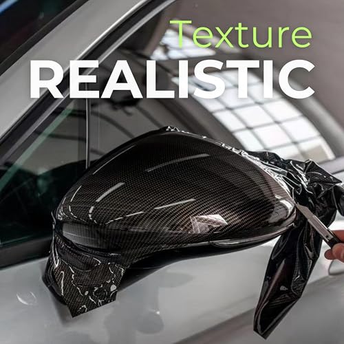 RockRose Epoxy High Gloss Black Carbon Fiber Vinyl Wrap, Anti-Wrinkle, Air Release Automotive Bubble Wrap, Self Adhesive Car Vinyl Sticker DIY Decals 1FT x 5FT - color: 5D Black, size: 1FT x 5FT