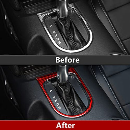Car Gear Frame Panel Sticker Carbon Fiber Decal for Ford Mustang 2015 2016 2017 2018 2019 2020 2021 2022 2023 Accessories - color: Gear Frame Panel