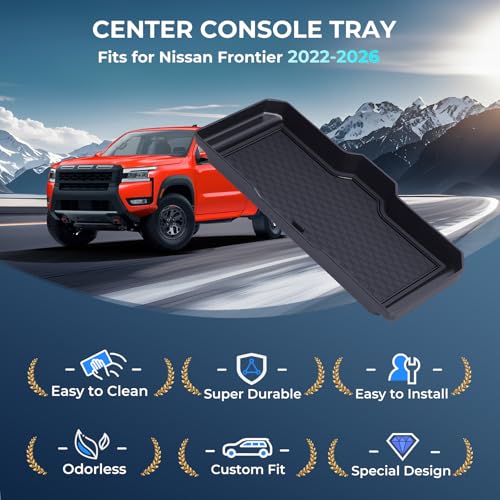 Center Console Organizer Compatible with Nissan Frontier 2026 2025 2024 2023 2022, Interior Accessories for Under Climate Controls Interior Storage Divider Tray for 2022-2026 Frontier, Black - style: 11) Fits for 2022-2026 Frontier