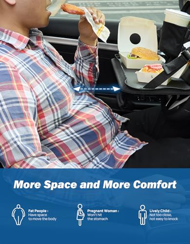 JOYTUTUS Steering Wheel Tray, Car Multifunctional Laptop Desk, Car Office Bag, Back Seat Headrest Table for Eating, Fit for Small sedan and Small SUV, Like the Honda Civic, Honda CR-V, etc. - size: X-Small