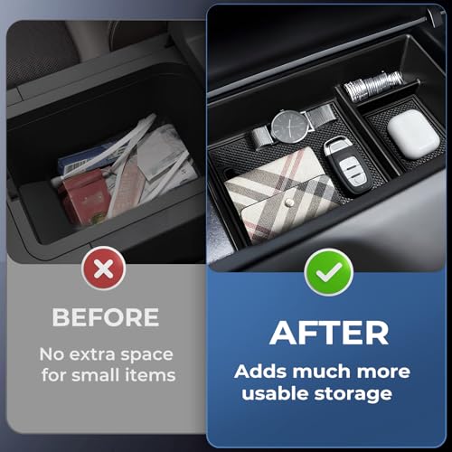 Center Console Organizer Tray Storage Box for Mercedes Benz EQS 450+ 400 580 AMG SUV/EQE 350 350+ 500, Interior Accessories Insert Tray Storage Box for 2026 2025 2024 2023 EQS/EQE, Black - style: 1) Fits for 2023-2026 EQS/EQE, Center