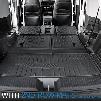 Cargo Mat for Honda Pilot 2026 2025 2024 2023, All Weather TPE Trunk Mat with Backrest Mat Left Storage Tray Mat Car Accessories for Pilot (Cargo Mat with Backrest Mats) - style: Cargo Mat with Backrest Mats