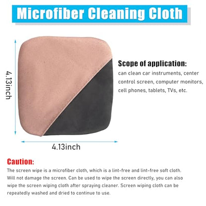 Ohleats Car Screen Cleaner, Microfiber Auto Screen Cleaning Pad, Foldable Touch Screen Cleaner Cloth for Vehicle Dashboard LCD Display, Interior Car Accessories - color: Pink&Gray,2Pcs