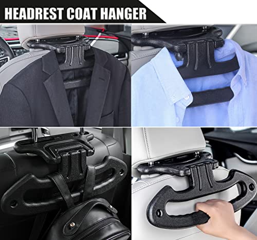 3 in 1 Car Headrest Coat Hanger - Black - color: Black