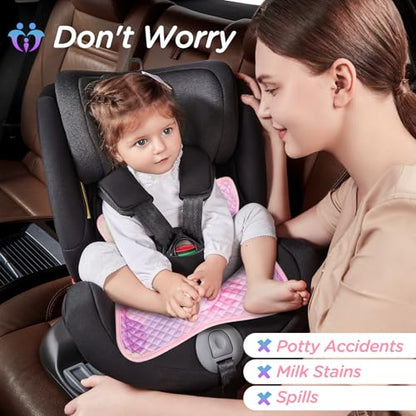 Car Seat Potty Training Protector, Waterproof Car Seat Liner with Anti-Slip Backing, Machine Washable Car Seat Cover for Baby Toddler Carseat, Stroller (Pink, 2PC) - color: Pink