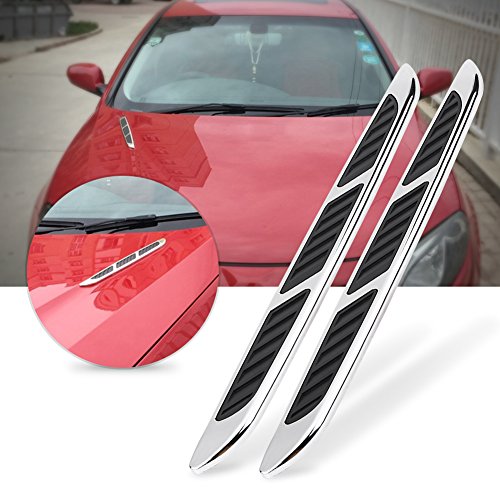 Hood Side Trim, 2pcs Car Exterior Hood Side Door Air Vent Cover Intake Grille Decorative Trim Sticker