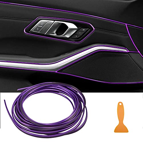 TOMALL Car Interior Moulding Strip Car Decorative Filler Insert Strips 5M(16ft) Flexible Electroplating Decoration Styling Dashboard Accessories with Installing Tool (Purple) - color: Car Trim Strip 5M-Purple